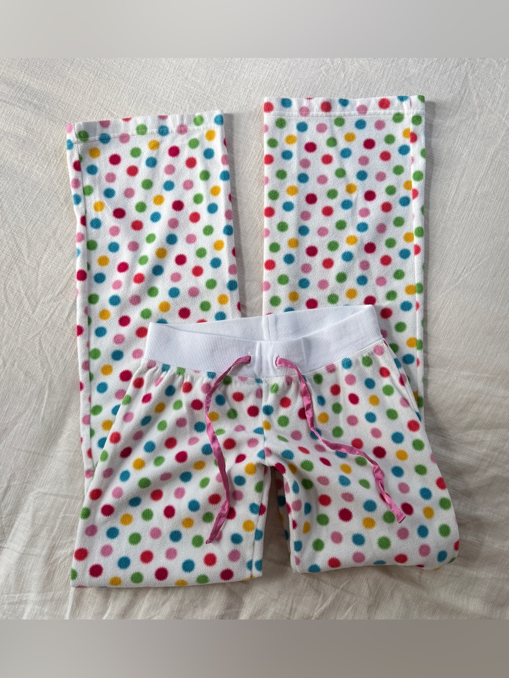 Y2K Aeropostale Multicolor Polka Dot Fleece Low Rise Pajama Pants XS